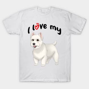 I Love My West Highland White Terrier Dog T-Shirt